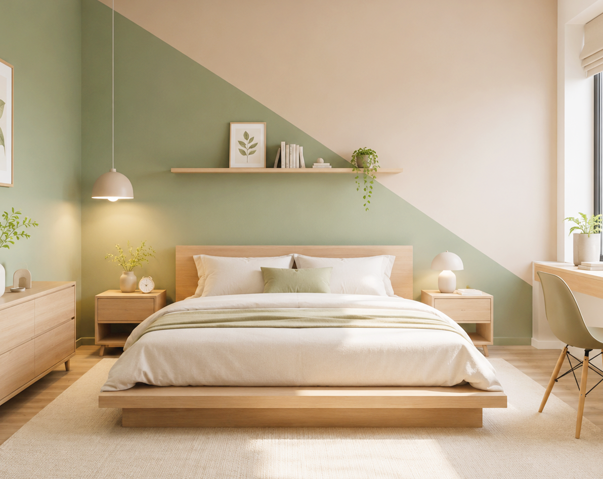 Ide Motif Geometri Dinding Interior